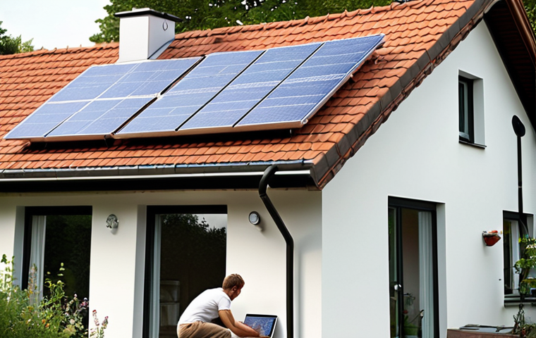 **
A modern German household with smart meters installed, displaying real-time energy consumption data on a tablet. Solar panels on the roof are visible. Show a family optimizing their energy use, perhaps adjusting appliances based on the data, with a focus on saving money and being environmentally conscious. The scene should convey transparency and control over energy consumption in a sustainable way.
**